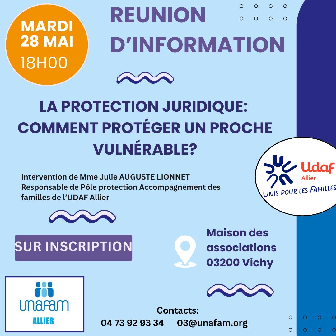 Réunion d'information avec l'UDAF sur la Protection Juridique le 28 mai